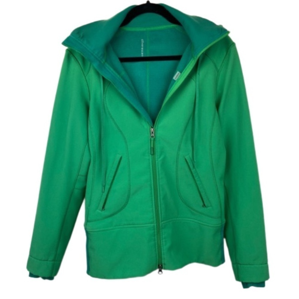 Lululemon Green Silverescent Softshell Jacket Hood Define Scuba Style Small